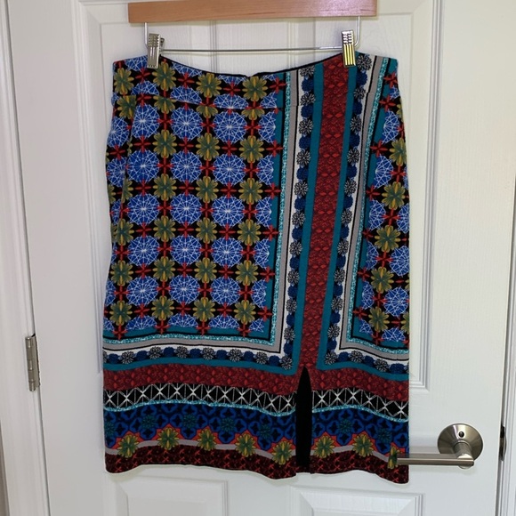 Maeve Anthropologie Tearoom Boho colorful geometric knit pencil skirt size XL - Picture 1 of 9